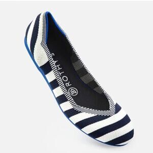 Rothy's Black White Striped Flat  - *VERY RARE * Size 6.5**-7.0  Please Read EUC